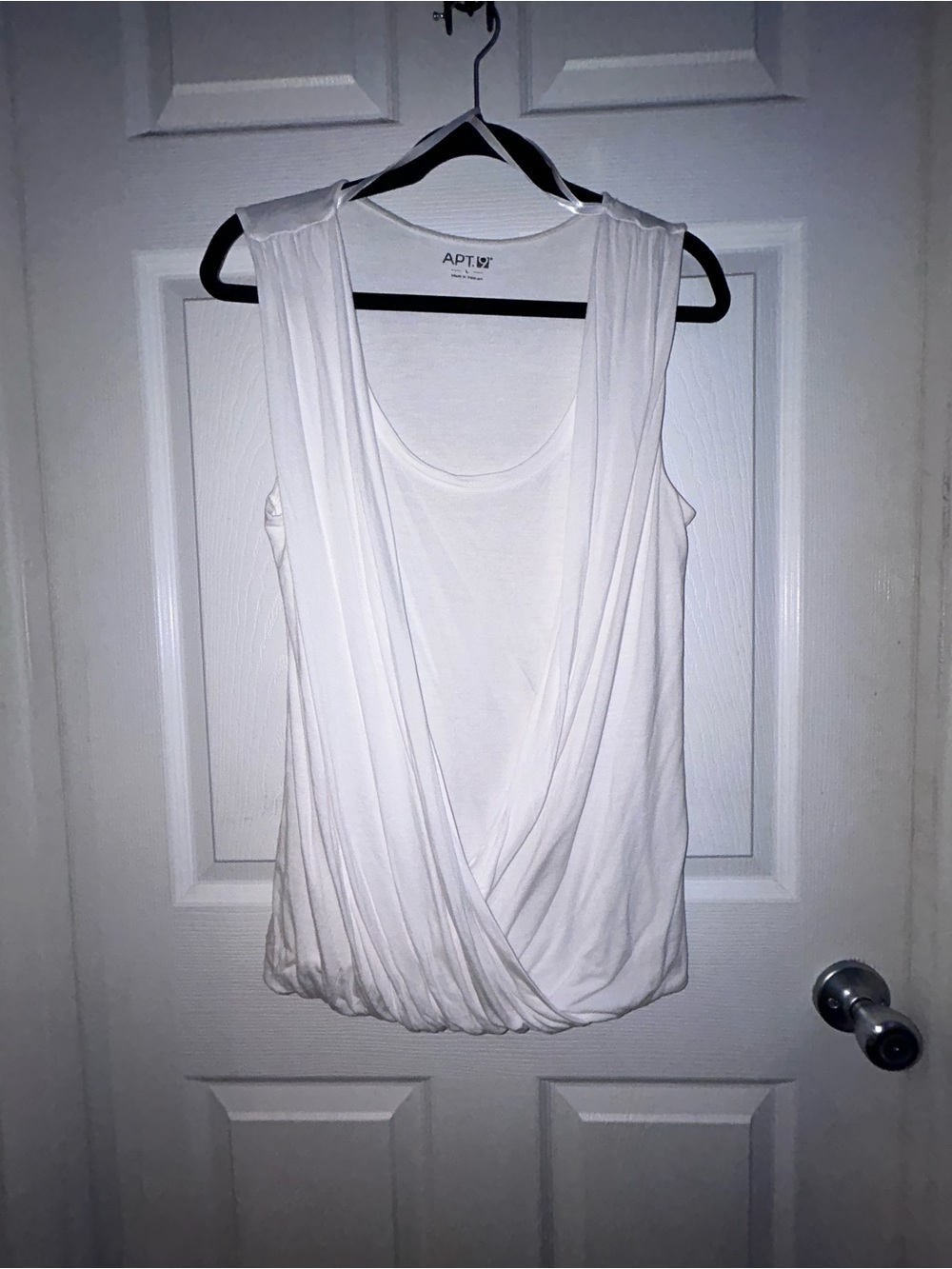 Apt. 9 White Surplice Draped Sleeveless Top